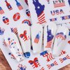 8 Sheets 4th of July Nail Art Stickers American Independence Day Nail Decal Nail Art Decoration Supplies with Flag Star Heart Shape Design 3D Self-Adhesive Nail Sticker for Women Girls