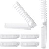 Qjaiune 6PCS Travel Foldable Brush Comb Portable Folding Comb, Anti-Static Hair Comb Mini Pocket Comb, Double Headed Hair Brush Hairdressing Tools Plastic Folding Comb for Men Women (White)