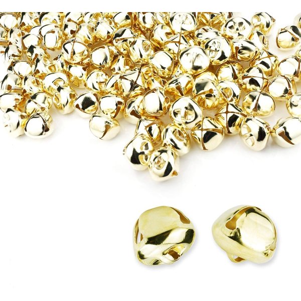 50 Pieces Jingle Bells 4/5Inch Craft Bell Bulk for Christmas Home and Pet Decorations (Gold)