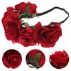 SOLUSTRE Christmas Flower Crown Headband Floral Wreath Red Crown Forest Woodland Wedding Headpiece Hair Wreath for Women Girl Gift Holiday (Red)