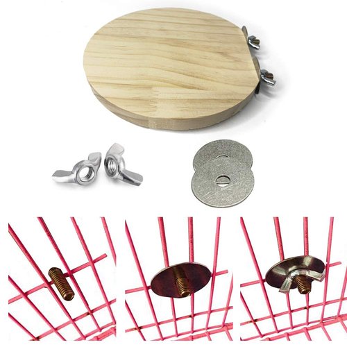 Hamiledyi 4 Pcs Natural Wood Hamster Stand Platform Rat Activity Playground Chinchilla Cage Accessories with Stainless Steel Washers for Bird, Parrot, Mouse, Gerbil and Dwarf