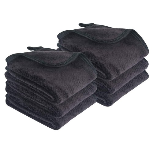 SUNLAND Microfiber Face Makeup Remover Cloths Reusable Facial Cleaning Towel Ultra Soft Washcloths 8inchx16inch Black 6Pack