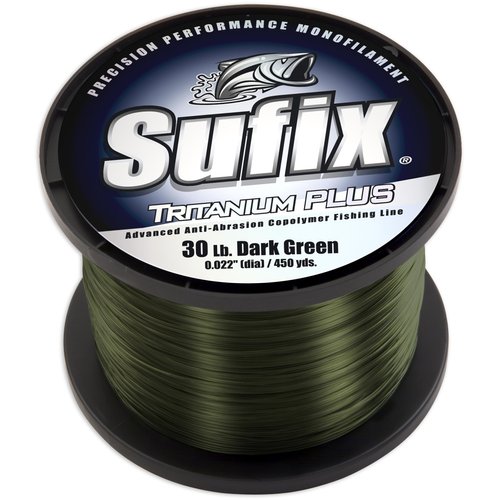 Sufix Tritanium Plus 1-Pound Spool Size Fishing Line (Dark Green, 20-Pound)
