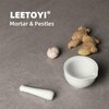 LEETOYI Porcelain Mortar and Pestle, Ceramic Herb Grinder Pill Crusher Set, 3.3-inch White