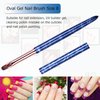 Ycyan 3Pcs Oval & Flat & Angled UV Gel Nail Brush Set, Professional Nail Art Design Brushes for Polygel UV Builder Gel Nails Extension