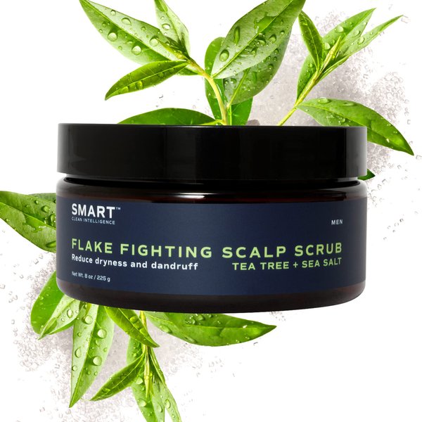 SMART Clean Intelligence Exfoliating Hair Scalp Scrub Clarifying Dandruff Dirt Remove Renewing Tea Tree and Sea Salt - 8 fl oz