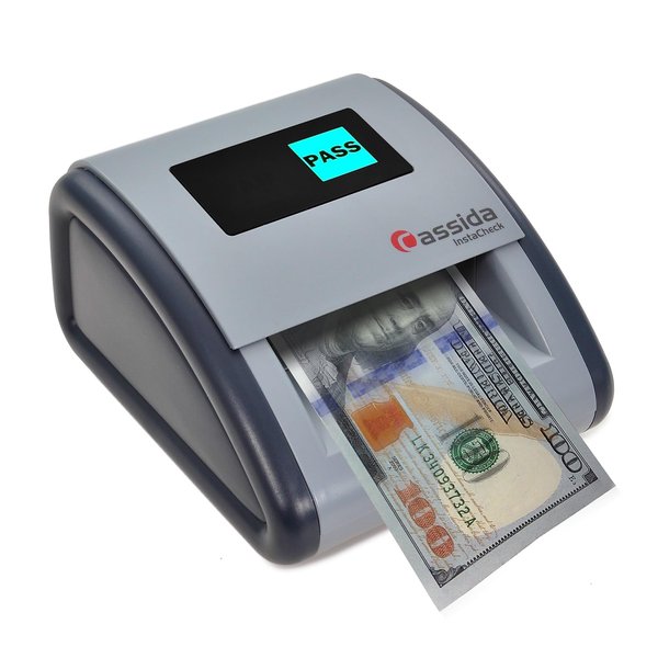 Cassida InstaCheck Small Footprint, Easy to Read Automatic Counterfeit Detector with Infrared, Magnetic and Ultraviolet Sensors, Compact and Lightweight Grey 11-3/4" x 9-1/2"