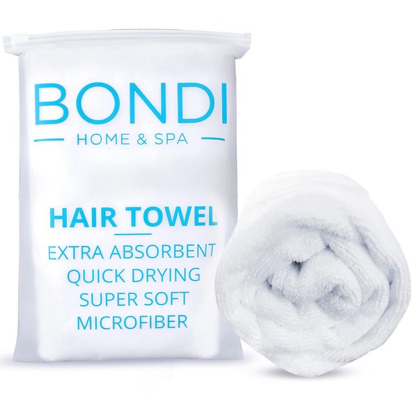 Bondi SPA Microfiber Hair Towel – Dries Hair 50% Faster - Anti-Frizz Hair Drying Towel - Perfect for Long, Thick or Curly Hair - XL (42 x 22) - Soft & Absorbent