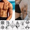 EMOME 150 Styles Art Black Temporary Tattoos For Women Men Adults, 3D Fake Realistic Star Sun Moon Tattoo Stickers Boys Girls, Long Lasting Temporary Tattoos on Finger Neck