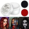 Wismee Clown Makeup Black White Red Cream Face Body Paint Clown Joker Zombie Vampire Skeleton Halloween Costume Fantasy Makeup Fancy Dress Up Cosmetics Set Oil Painting Art (White Red Black)
