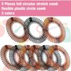 Shappy 9 Pieces Stretchy Full Circle Comb Plastic Circular Hair Comb Stretchy Headband Headband Holder for Women Girls 3 Colours