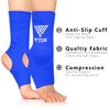 WYOX Ankle Wraps Support Boxing Gear for Men Women Muay Thai Ankle Support Kickboxing Wraps Gym Ankle Support (Pair) (Blue, L/XL (Women 7.0-10.5/ Men 6.0-9.5))