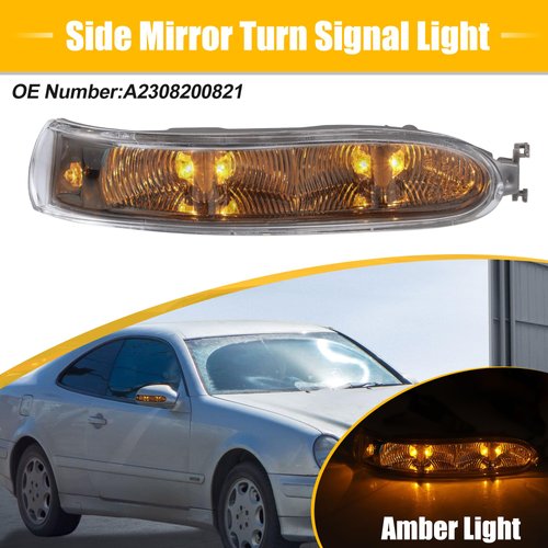 uxcell Car LED No.A2308200821 Right Side Rear View Mirror Turn Signal Amber Light Indicator for Mercedes-Benz CLK320 CLK350 CLK500 CLK550 CLK55 CLK63 SL500
