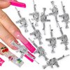 3D Metal Gun Nail Charms, Alloy Weapon Gun Charms Nail Accessories Retro Silver Gun Design Nail Art Charms for Jewelry Making DIY Nail Art Decoration Nail Supplies,10pcs/Set