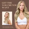 GOO GOO Clip in Hair Extensions Real Human Hair, 18inch 120g 7Pcs, 8A/22 Medium Brown Highlighted Golden Blonde, Remy Human Hair Extensions Clip ins for Women, Natural Human Hair