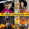 ZHWKMYP 14Pcs Mini Witch Hat, Small Witch Hats for Crafts, Felt Witch Hats and Brooms for Halloween Handmade Wine Bottle Party Decor
