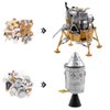 Vokodo Space Toys Station Building Kit in 4 Moon Capsules Kids 3D Puzzle with Astronaut Rocket Pod and Lunar Lander Science NASA Shuttle Exploration STEM Education Easter Great Gift Children Boy Girl