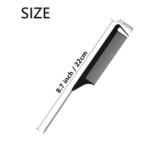 Virtue morals 32 Pieces Carbon Fiber Hair Parting Comb Rat Tail Comb Stainless Steel Pintail Comb Anti Static Heat Resistant Hairdressing Comb for Braids Hair Cutting Hairdressing Styling Tools