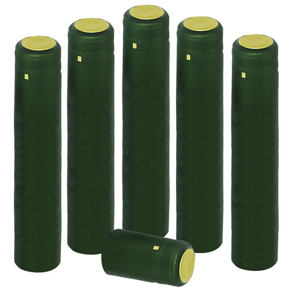 PVC Heat Shrink Capsules For Wine Bottles - Matte Green 100 count