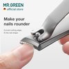 MR.GREEN Oblique Toenail Clipper Stainless Steel Pedicure Tools Good at Cutting Thick and Hard Nails Professional Ingrown Nail Cutter (Nail Clipper+Nail File)
