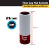 Titan 21093 1/2-Inch Drive x 21mm Non-marring Impact Deep Lug Nut Socket
