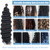 Ocean Wave Crochet Hair Color 4 16 Inch Curly Braiding Hair for Crochet Braids Knotless Braids Goddess Box Braids Crochet Hair for Women Deep Wave Twist Crochet Hair Dreadlock Extensions(6 Packs)