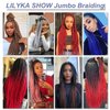 LILYKA SHOW 3 Packs 24 Inch Braiding Hair Extensions for Women Kanekalon Braiding Hair Ombre Jumbo Braiding Hair Extensions High Temperature Synthetic Braiding Hair for Twist Crochet Braids(3 Packs 24",black to wine red)