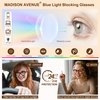Madison Avenue Blue Light Blocking Glasses Oversized Fashion Blue Light Glasses for Women Anti Eyestrain & UV Protection Computer Eyeglasses (Clear)