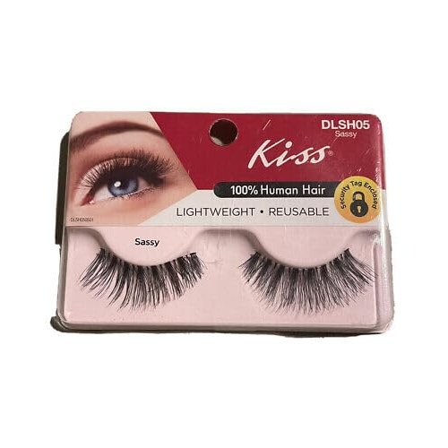 Generic KISS 100% Human Hair False Eyelashes, Sassy, Lightweight and Reusable, Black