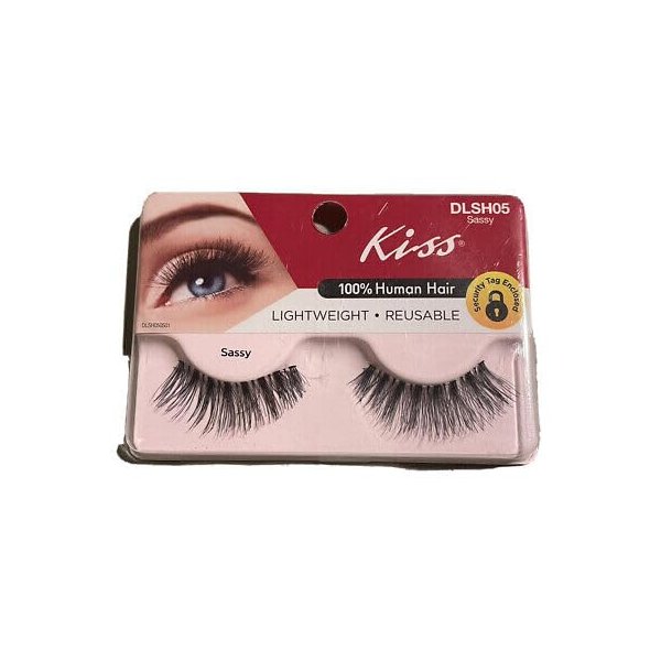 Generic KISS 100% Human Hair False Eyelashes, Sassy, Lightweight and Reusable, Black