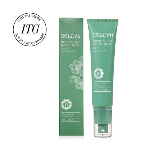 Bolden SPF 30 Brightening Face Moisturizer with Vitamin C | Broad Spectrum UVA/UVB Sunscreen | Applies Clear without Chalky Residue | Ideal for Melanin Rich Skin | 2.0 FL Oz