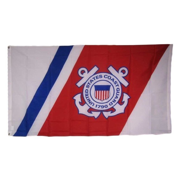 MWS 3x5 USCG United States Coast Guard Anchors Crest Emblem Seal Flag 3'x5' Super Polyester 1-02-C
