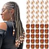 VENOFEN 50PCS Brown Hair Beads White Beads for Hair Locs Dreadlock Beads Accessories Hair Jewelry Making Kit Hair Decoration for Women