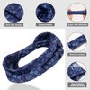 Cobahom 6Pcs Wide Headbands for Women Non Slip Soft Fabric Hair Wrap Turban Plain Head Bands Elastic Sport Hair Bands for Workout Yoga Running (Leaf Pattern)