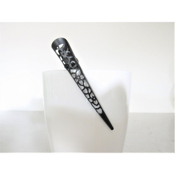 Generic 3 inch black filigree flower smaller alligator hair claw clip clamp