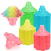 Eaasty 60 Pieces 4 oz Colorful Shaved Ice Cups Flower Shaped Snow Cone Cups Small Leak Proof Plastic Slush Snack Ice Cream Bowls for Hawaiian Holiday Party Summer Cookout Kids Birthday
