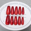 Red Press on Nails Medium Coffin Fake Nails Wine Red Cat Eye Fake Nails Christmas Nails Glue on Nails Glossy Acrylic Full Cover Nails Stick on Nails for Women Manicure Nail Art