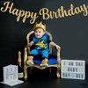 KatchOn, Cursive Glitter Gold Happy Birthday Banner - Pre-Strung, 10 Feet, No DIY | Real Gold Birthday Party Decorations | Gold Happy Birthday Sign for Girls, Gold Happy Birthday Decorations for Women