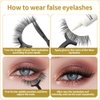 Biounce Wispy Natural Faux Mink Cat Eye False Eyelashes 3D Vegan 7 Pairs Full Strip Clear Band (BO22-3), Black