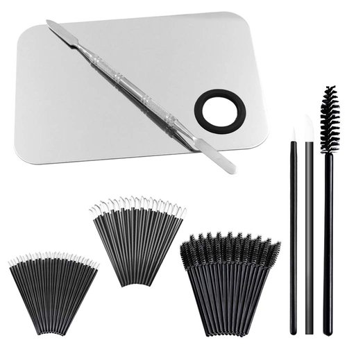 Professional Makeup Palette with Spatula and 150 Pieces Makeup Brush Kit, SourceTon Cosmetic Palette (5.8”x 3.9”) & Makeup Applicators (Mascara Wands, Lipstick Applicators, Fine Eyeliner Brush)