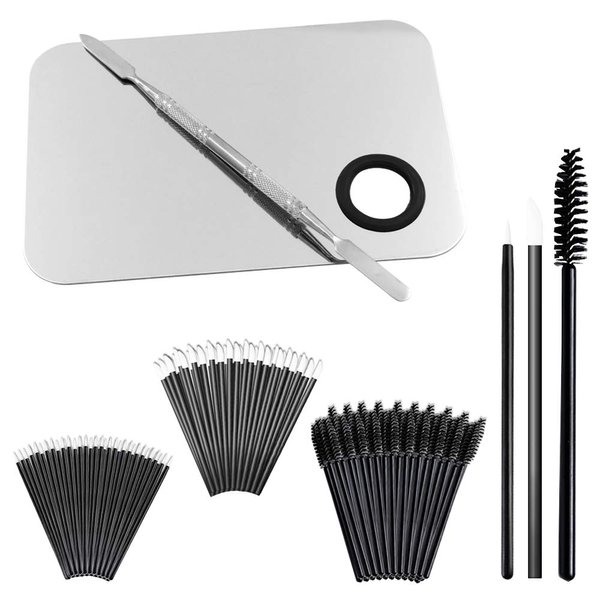 Professional Makeup Palette with Spatula and 150 Pieces Makeup Brush Kit, SourceTon Cosmetic Palette (5.8”x 3.9”) & Makeup Applicators (Mascara Wands, Lipstick Applicators, Fine Eyeliner Brush)