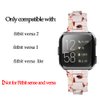 Kabbba Resin Watch Band Compatible with Fitbit Versa/Versa 2/Versa Lite, Lightweight Adjustable Fashion Bracelet Wristband Replacement for Women Men with Stainless Metal Buckle（Nougat White）