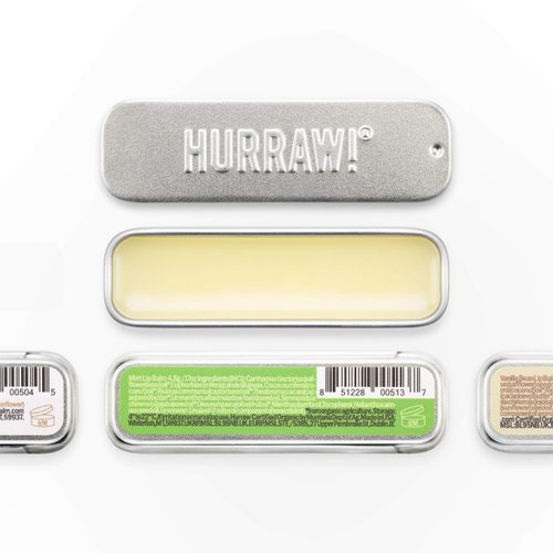 Hurraw! Coconut, Mint, Vanilla Lip Balm Slim Slider Tins, 3 Pack Bundle: Organic, Certified Vegan, Cruelty and Gluten Free. Non-GMO, All Natural Ingredients. Bee, Shea, Soy and Palm Free. Made in USA
