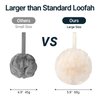 AmazerBath Loofah Sponge, Shower Loofah 60g/PCS - Body Scrubber Loofa Set of 3 Cream Color, Bath Sponge for Men and Women