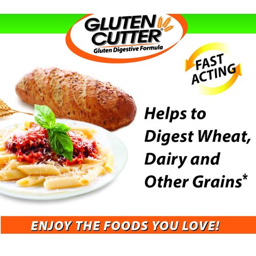 Healthy Digestives Gluten Cutter Enzyme Formula - Helps Improve your Bodies Gluten Digestion and Assist in Breaking Down Wheat, Dairy and Other Grains - Capsules - 30 Servings