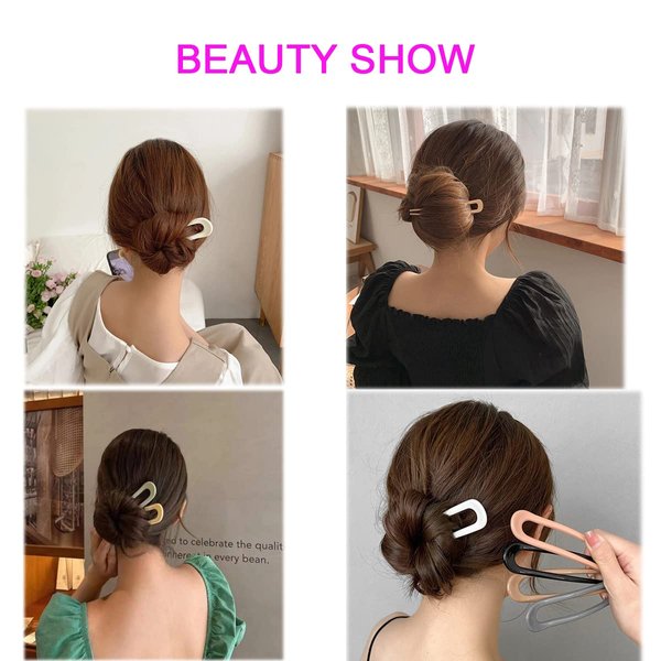8 Pack French Style U Shaped Hair Pins for Women Girls Hairstyle Accessories