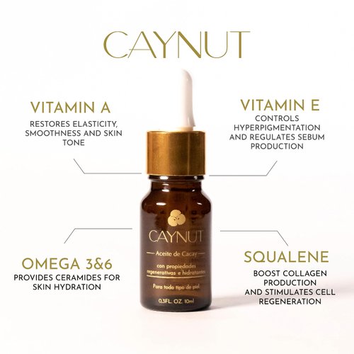 Caynut Nourishing Cacay Oil - Anti Aging Night Repair 100% Natural (0.3FL.OZ 10 ml)
