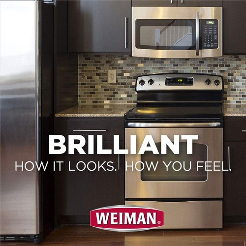Weiman Stainless Steel Cleaner and Polish - Streak-Free Shine for Refrigerators, Dishwasher, Sinks, Range Hoods and BBQ grills - 22 fl. oz