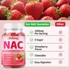 Mchokuu NAC Gummies for Adults & Kids 1000mg, NAC Supplement N-Acetyl Cysteine, Immune Support Liver & Lung Health Antioxidant Sugar-Free, Strawberry Flavor Gummy, 60 Counts