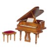 Dollhouse Miniature 1:12 Scale Walnut Piano with Bench #T6213